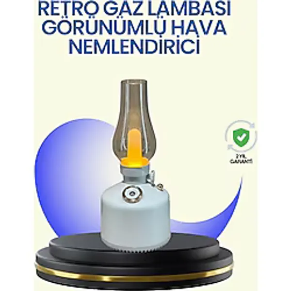 280 ml Tanklı Retro Gaz Lambası Difüzör USB Şarjlı Hava Nemlendirici ( Lisinya )