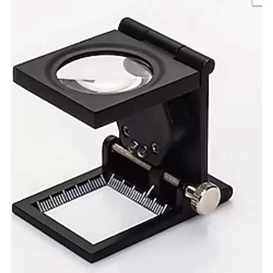 28x28 Mm Katlanır Sayaçlı Metal Lüp, 2 Led Işıklı Büyüteç Tekstil Th9005a