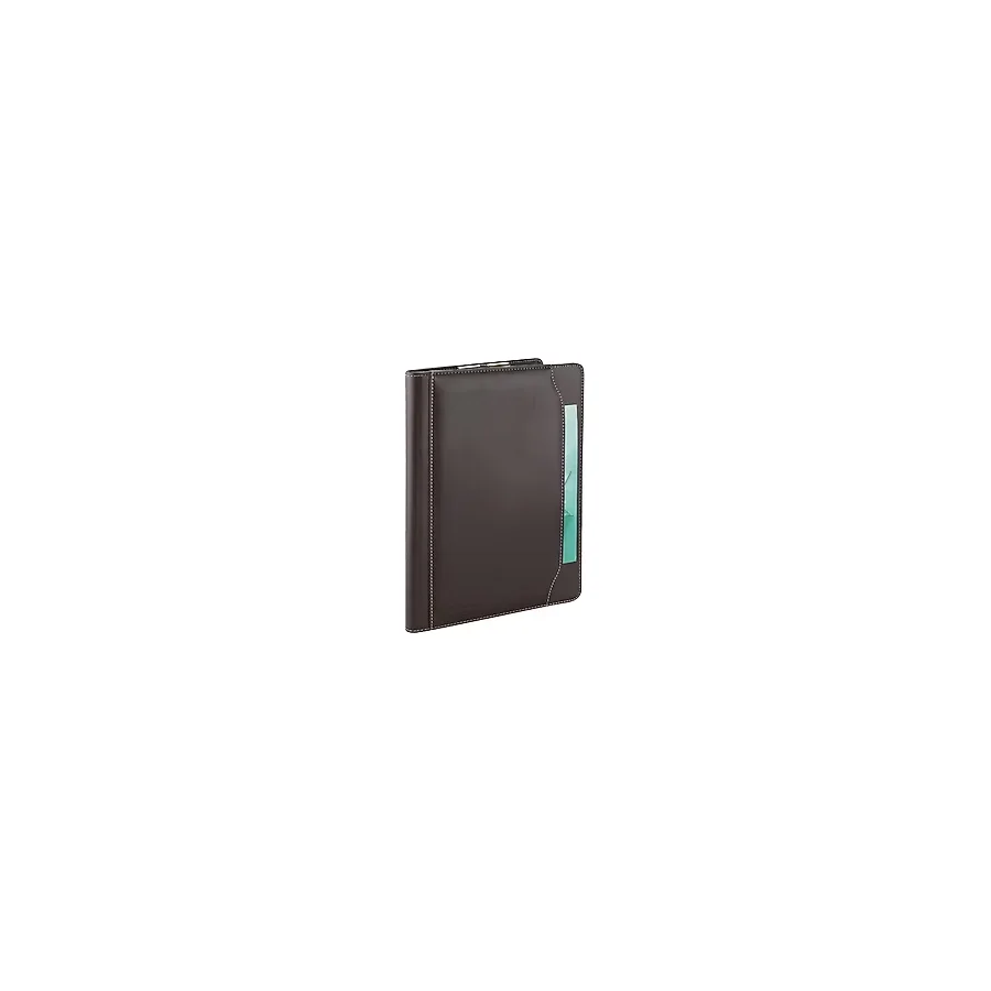 2K A4 Kapaklı Sekreterlik Padfolio Hesap Makinalı A4 100 Yaprak Kapasiteli Vegan 25x32 cm. Kahverengi