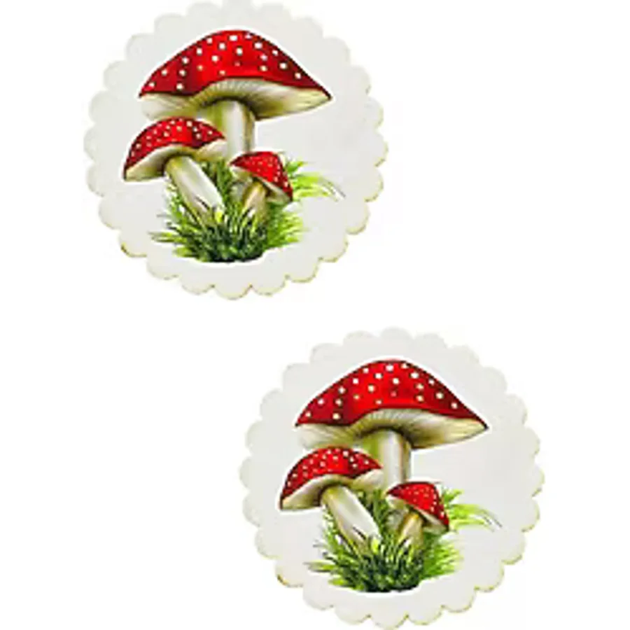 2li Ahşap Desenli 9.5cm Kaydırmaz 5mm Bardak Sunum Altlığı
