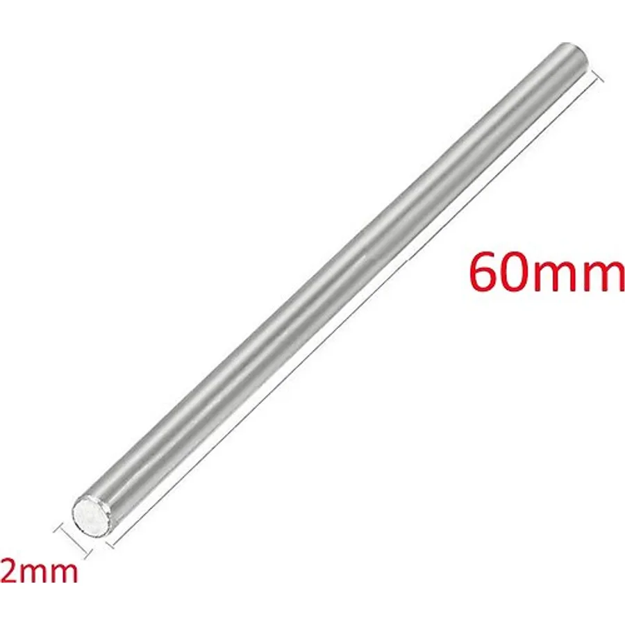 2mm x 60mm Metal Mil Çelik Çubuk Aks Oyuncak RC Araba Robot