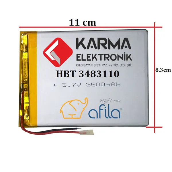 3.7V 3500Mah Tablet Bataryasi Hdt 3483110 (11 Cm) Everest
