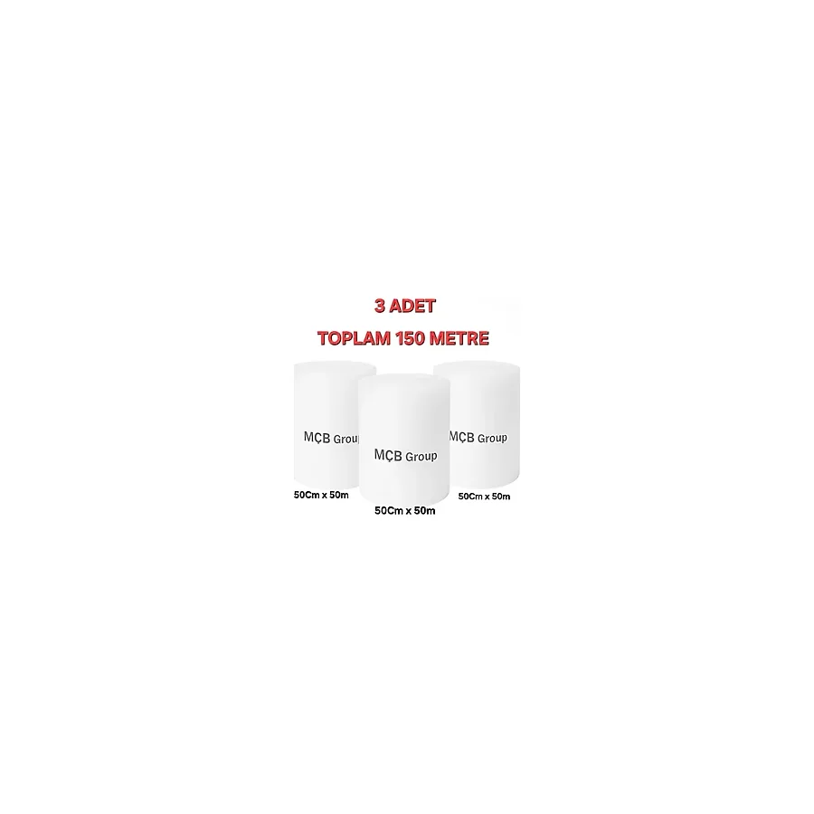 3 Adet 50cm x 50 Metre Balonlu Naylon Paketleme Ambalaj Koruma Patpat Naylonu