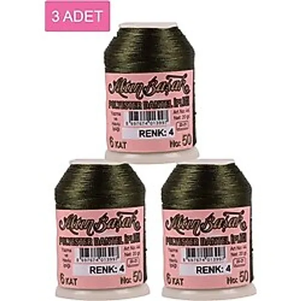 3 Adet Altınbaşak Oya ve Dantel İpi 20 gr - Royaleks - No: 004