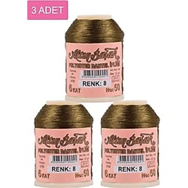 3 Adet Altınbaşak Oya ve Dantel İpi 20 gr - Royaleks - No: 008