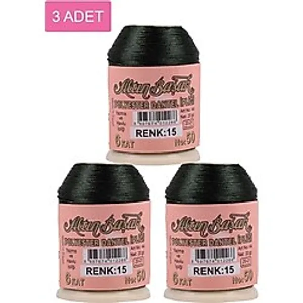 3 Adet Altınbaşak Oya ve Dantel İpi 20 gr - Royaleks - No: 015
