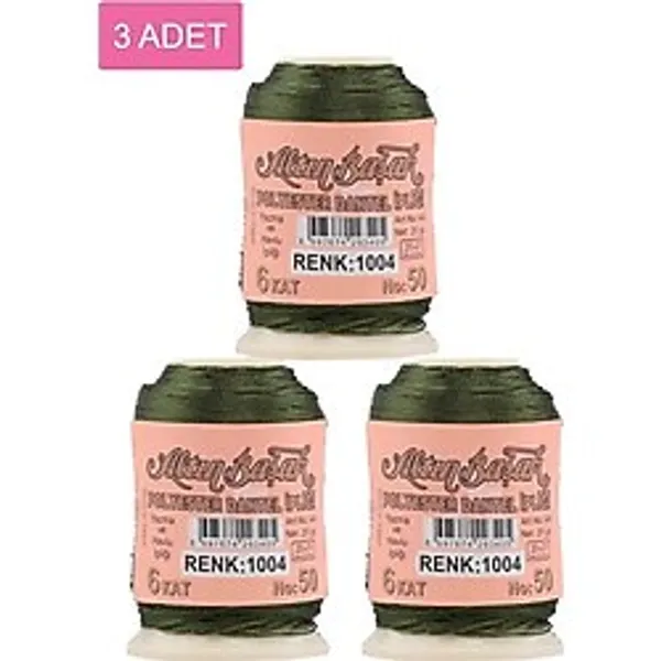3 Adet Altınbaşak Oya ve Dantel İpi 20 gr - Royaleks - No: 1004