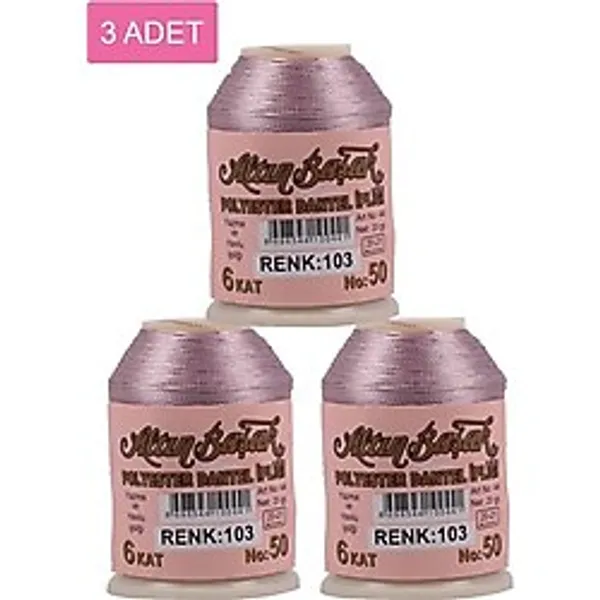 3 Adet Altınbaşak Oya ve Dantel İpi 20 gr - Royaleks - No: 103