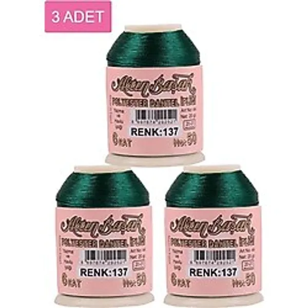 3 Adet Altınbaşak Oya ve Dantel İpi 20 gr - Royaleks - No: 137