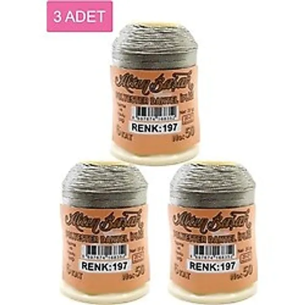 3 Adet Altınbaşak Oya ve Dantel İpi 20 gr - Royaleks - No: 197