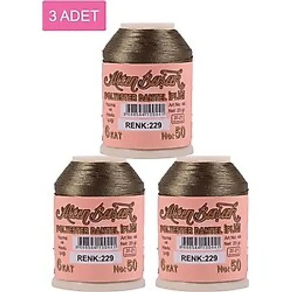 3 Adet Altınbaşak Oya ve Dantel İpi 20 gr - Royaleks - No: 229