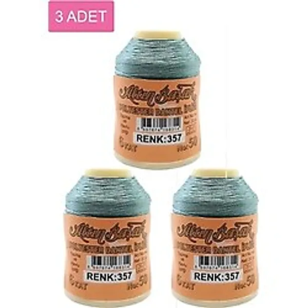 3 Adet Altınbaşak Oya ve Dantel İpi 20 gr - Royaleks - No: 357