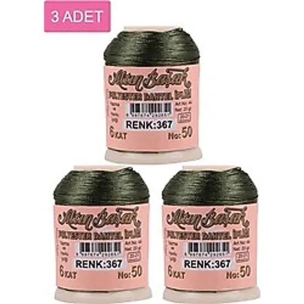 3 Adet Altınbaşak Oya ve Dantel İpi 20 gr - Royaleks - No: 367