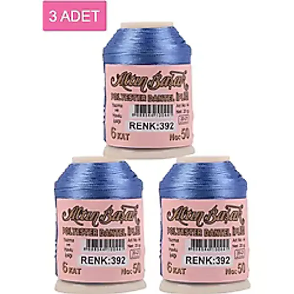 3 Adet Altınbaşak Oya ve Dantel İpi 20 gr - Royaleks - No: 392