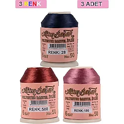 3 Adet Altınbaşak Oya ve Dantel İpi 20 gr - Royaleks - No: 500 - 186 - 028
