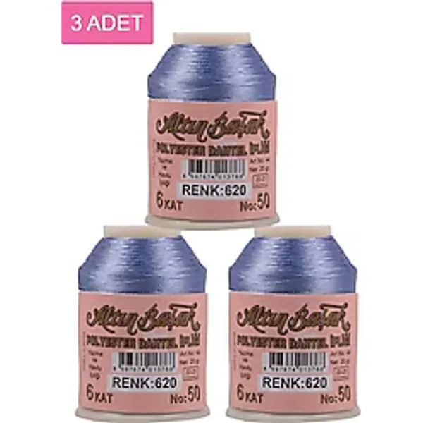 3 Adet Altınbaşak Oya ve Dantel İpi 20 gr - Royaleks - No: 620