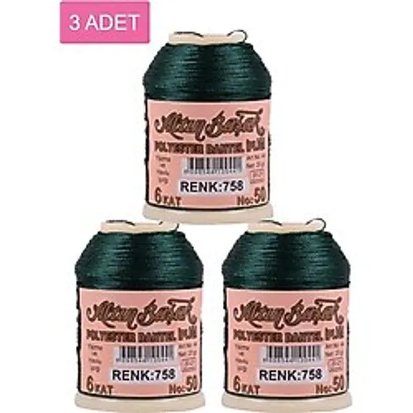 3 Adet Altınbaşak Oya ve Dantel İpi 20 gr - Royaleks - No: 758