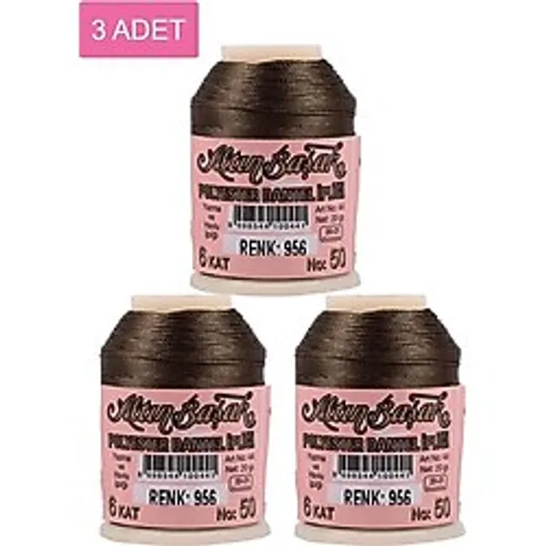 3 Adet Altınbaşak Oya ve Dantel İpi 20 gr - Royaleks - No: 956