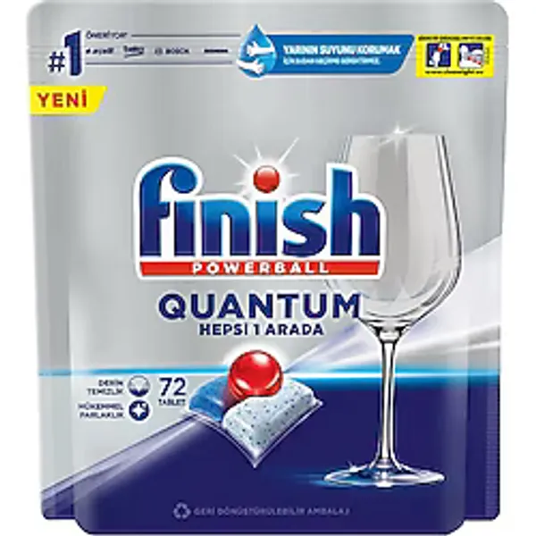 3 Adet Finish Powerball Quantum Bulaşık Makinesi Tableti 72 Adet