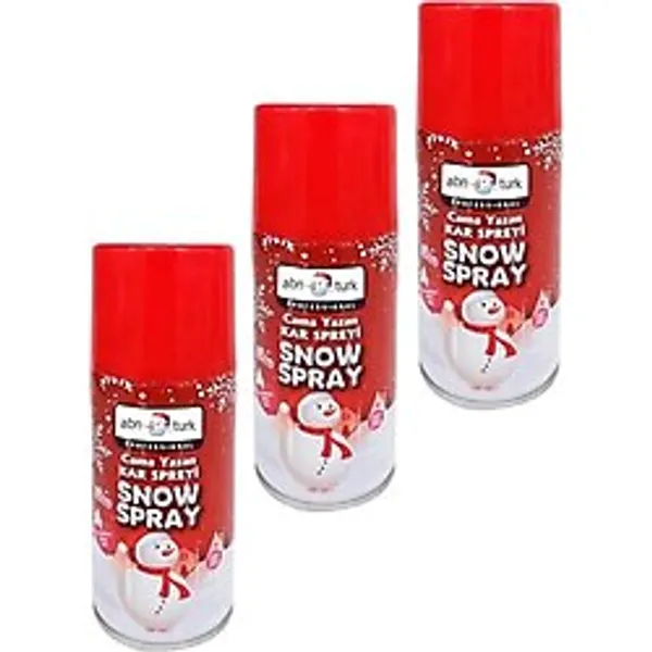 3 Adet Kar Spreyi Duvara Cama Yazan Noel Ağacı Dekoru Silinir iz Bırakmaz Erimeyen Kar Spreyi 150ml