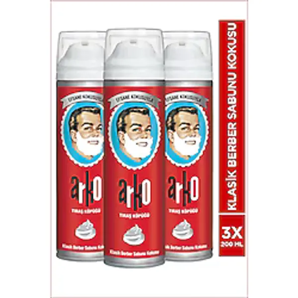 3 Adet X Arko 60. Yıl Özel Efsane Berber Sabunu Kokulu Tıraş Köpüğü 200 Ml 8693188026317