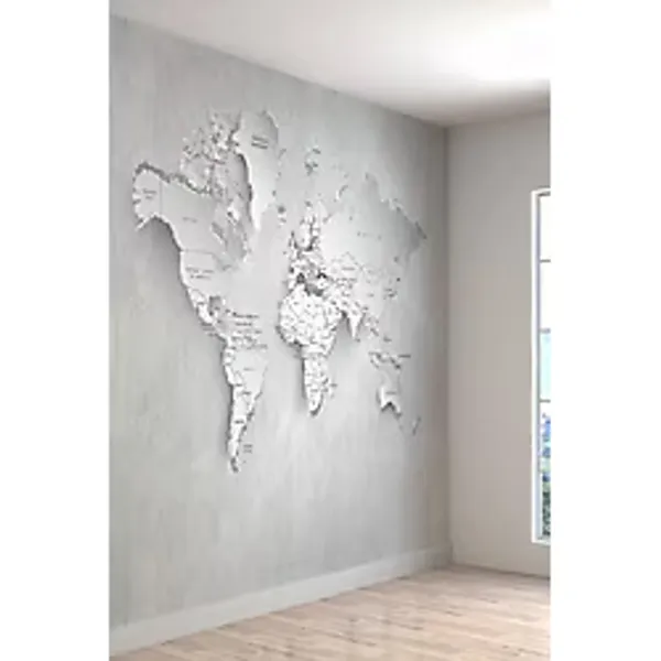 3 Boyutlu Harita Desenli Isı Ve Ses Yalıtımlı Tekstil Duvar Kağıdı, 200 x 300