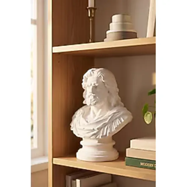 3 Boyutlu Zeus Büst, El İşçiliği Heykel, Ofis Ve Ev Hediyesi,Masa Üstü Dekor, Kitaplık Dekor, Beyaz Biblo, İskandinav,Roma Heykel, Tarihi, Hediyelik Eşya, Dekoratif Obje