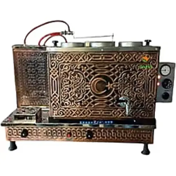 3 Demlikli Bakır Tam Otomatik Çay Kazanı Bayrak Model Elektrik+ Doğalgazlı Çay Ocağı Çay Semaveri Çay Makinesi Safir Çay Kazanları