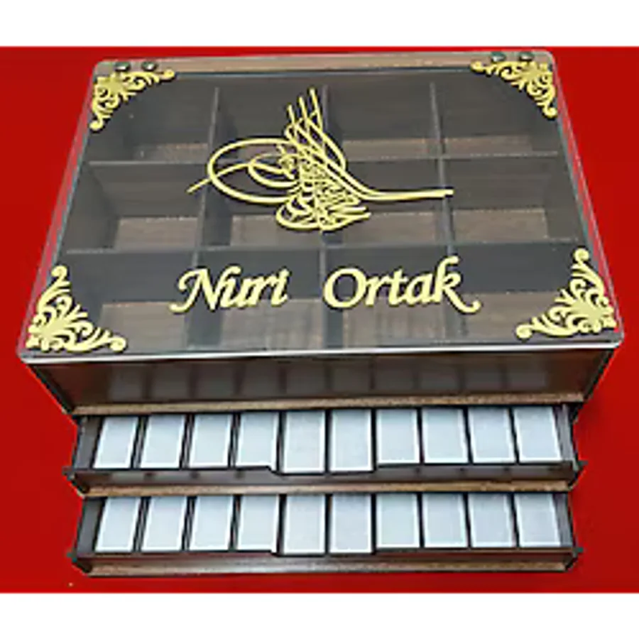 3 Katlı Tesbih Saat Ve Takı Dolabı Kutusu