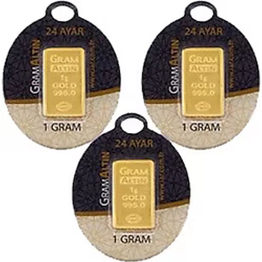 3'lü 1 gr 24 Ayar Gram Altın