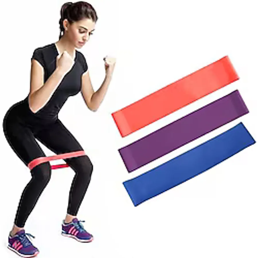 3'Lü Set Aerobik Band Latex Aerobik Bandı Pilates Yoga Lastiği