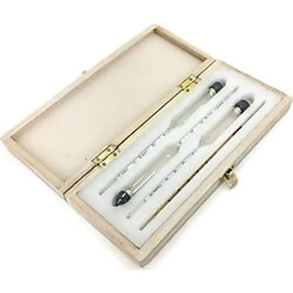 3 Lü Set Alkolmetre 0-40-70-100 Ahşap Kutulu