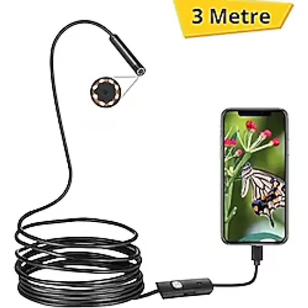 3 Metre Yılan Kamera - Android Destekli - Led Işıklı - Ip67 Su Geçirmez
