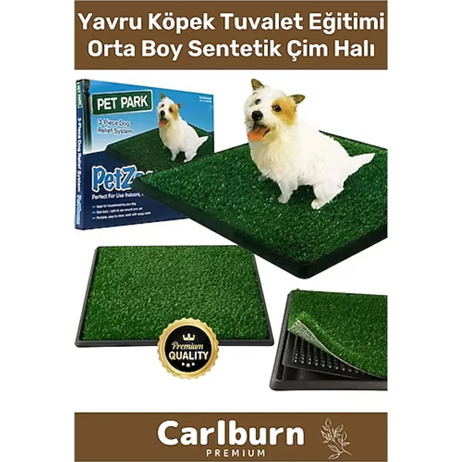3 Tabakalı Kolay Temizlenir Evcil Hayvan Yavru Köpek Tuvalet Eğitimi Orta Boy Sentetik Çim Halı