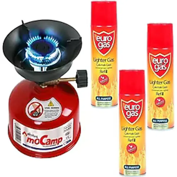 3 Tüp Çakmak Gazı Hediyesiyle Kolay Dolumlu Seyyar Ocak Tüp Gazlı Kamp Piknik Ocağı Devrilmez Model