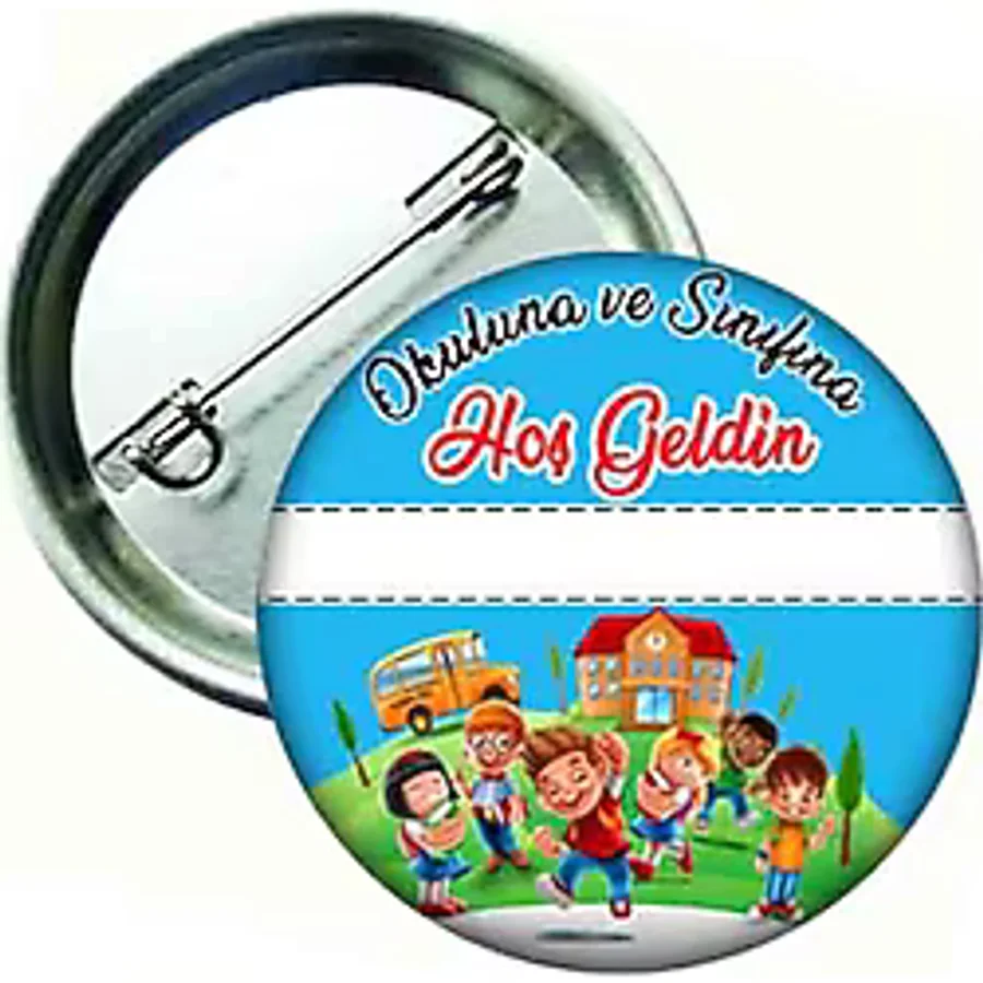 30 Adet Okuluna ve Sinifina Hoş Geldin Öğrenci Yaka Rozeti