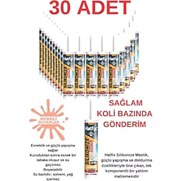30 Adet Silikonize Mastik Strafor Duvar Paneli Duvar Çıtası Yapıştırıcı Beyaz Mastik 450 Gram