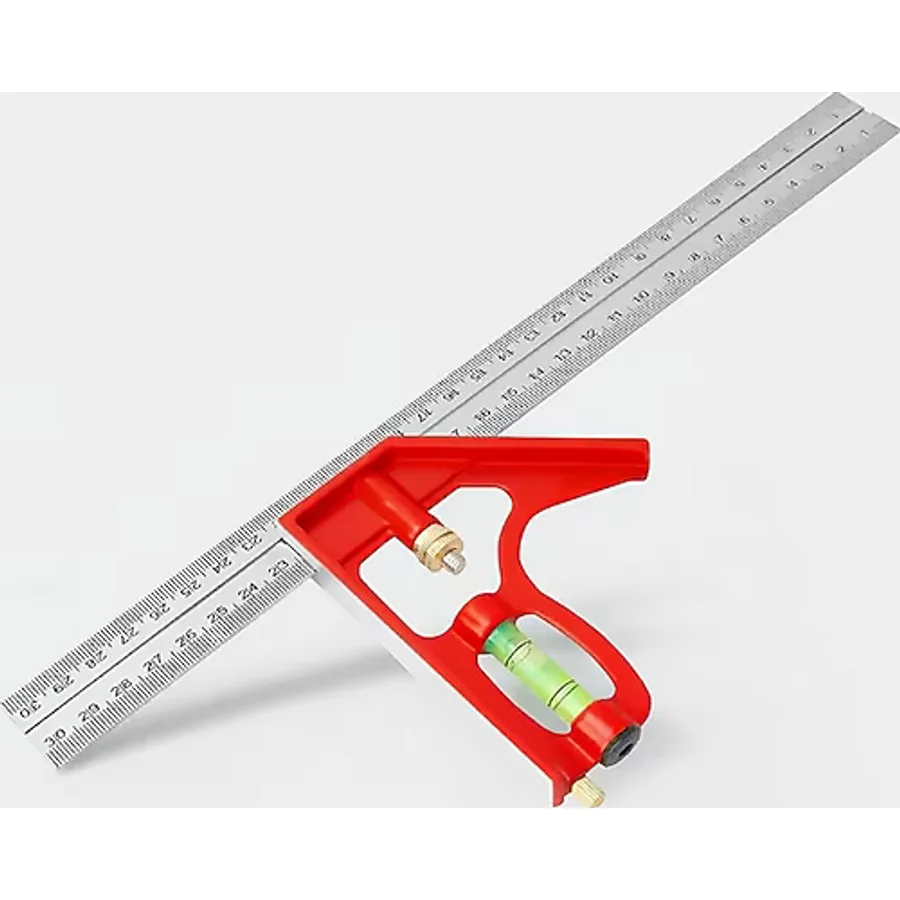 300 Mm 30 Cm Ayarlı Alüminyum Marangoz Gönye Metal Gövde Açılı Ölçüm Cetveli İnşaat Hassas Gönye
