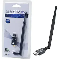 300Mbps Wireless USB Wi-Fi Adaptör Dongle 5Dbi Anten Network Lan