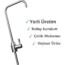 304 Paslanmaz Kare Su Arıtma Musluğu - Açık Gri