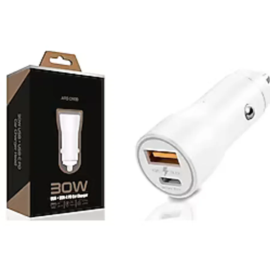 30W Usb Ve Usb-C Pd Araba Şarj Cihazı Hızlı Şarj, İphone Ve Android Uyumlu, Çift Çıkışlı