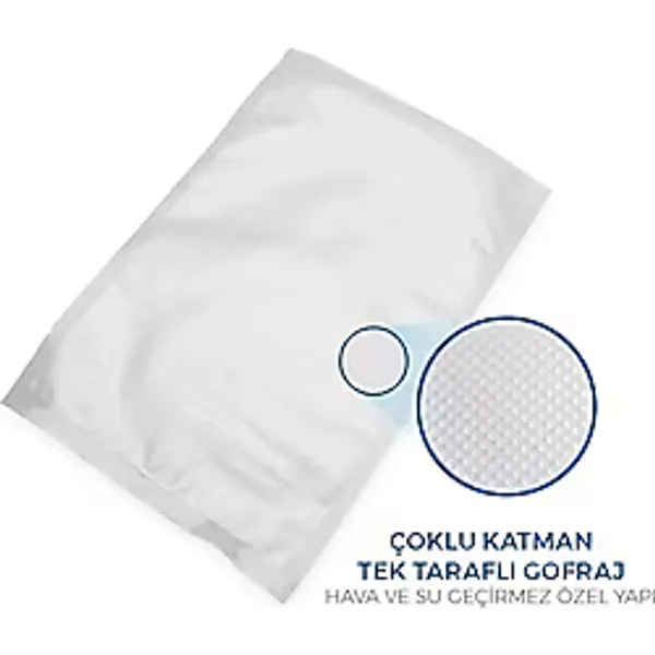 30x40 Tırtıklı 1 Kg Gofrajlı 90 Mikron Ev Tipi Gıda Vakum Poşeti Torbası Bpa İçermez