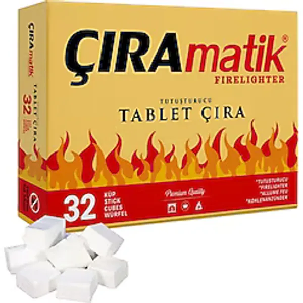 32'li Beyaz Tablet Çıra-Mangal ve Şömine Tutuşturucusu - 32 Adet