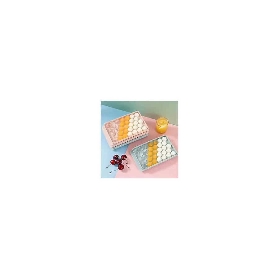 33 Hazneli Küresel Buz Kalıbı - Mavi Ve Pembe Renklerde Premium Plastik, Yeniden Kullanılabilir Tray