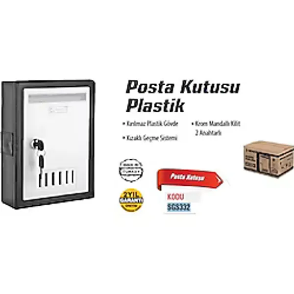 332 Plastik Posta Kutusu 2 Anahtarlı