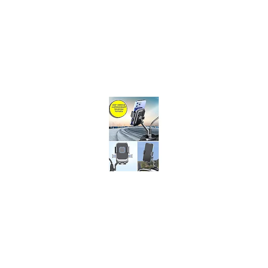 360 Derece Dikiz Aynası Versiyonu Telefon Tutucu Motor,Motosiklet,Bisiklet ,Scooter Uyumlu