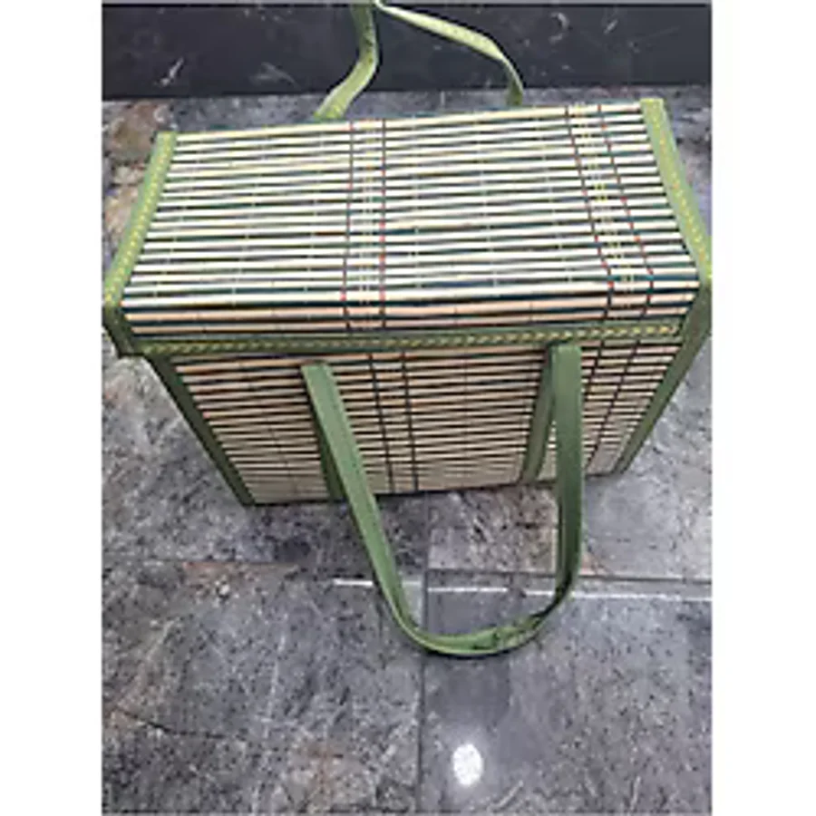 36x25x17 Cm Katlanabilir Taşınabilir Hasır Piknik Seyahat çantası Piknik Sepeti