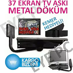 37 EKRAN TÜPLÜ TVLER İÇİN DUVAR ASKI SEHPASI METAL SAĞLAM KEMERLİ