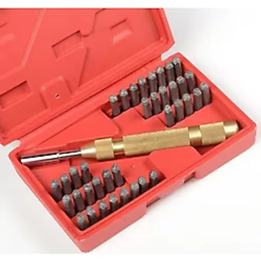 38 Parça 3 Mm Çelik Harf Ve Rakam Zımba Seti Numaratörler