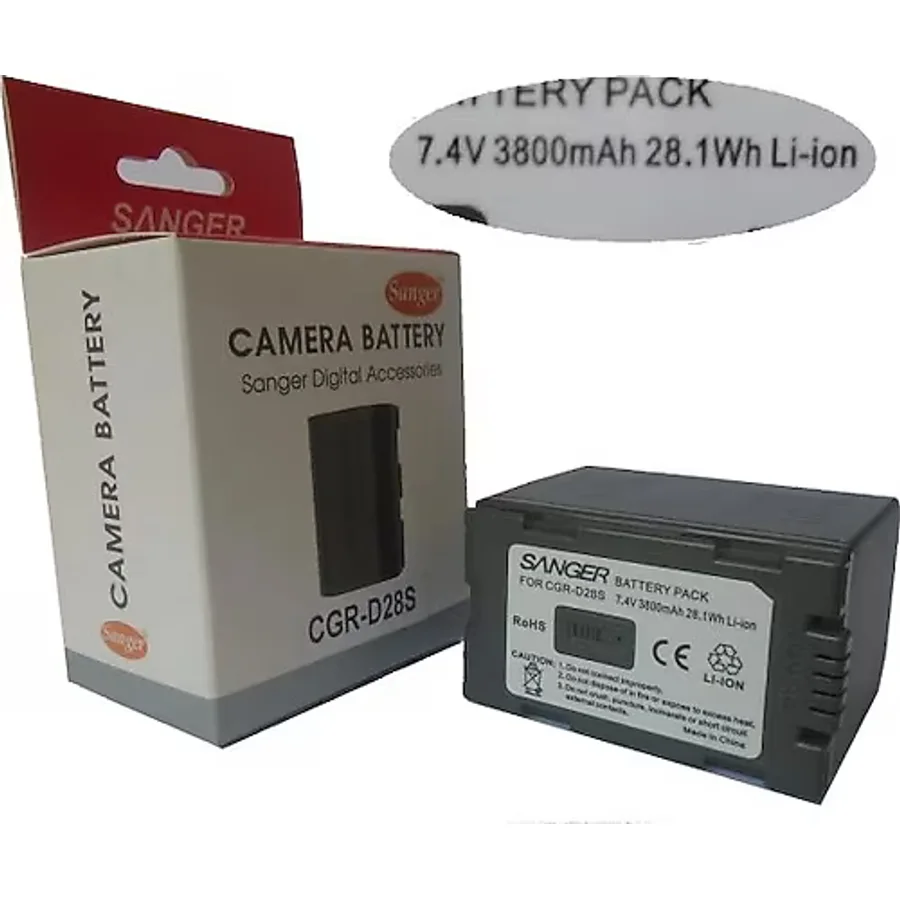 3800mAh, Panasonic UX-90 Kamera İçin Sanger 3800mAh Lion Batarya